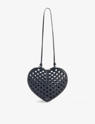 ALAIA: Le Coeur perforated leather shoulder bag