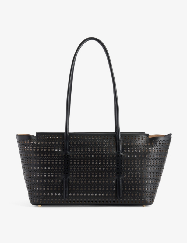 Mina cut-out leather top-handle bag