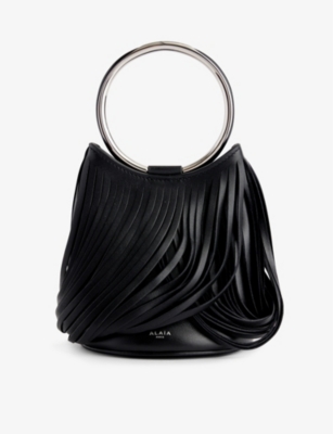 ALAIA: Ring mini tassel-trim leather bag