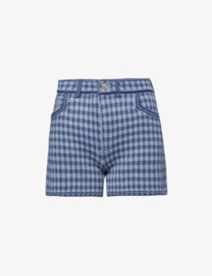 BARRIE: Houndstooth-pattern cashmere and cotton-blend shorts