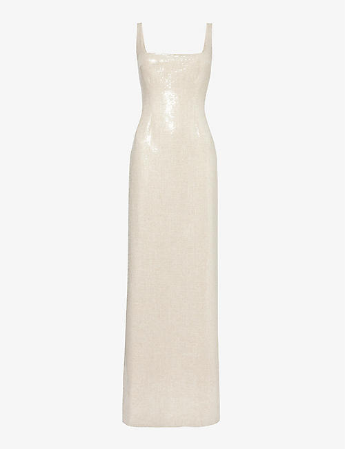 16 ARLINGTON: Electra sequin-embellished woven maxi dress