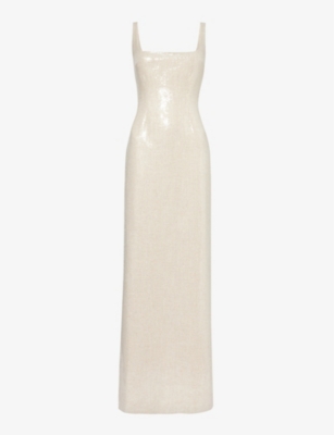 16arlington Electra Sequin-embellished Woven Maxi Dress In Sabbia