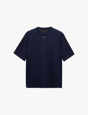 PRADA: Short-sleeved logo-tab cotton-jersey T-shirt
