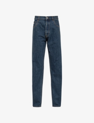 PRADA: Branded-plaque five-pocket classic-fit jeans