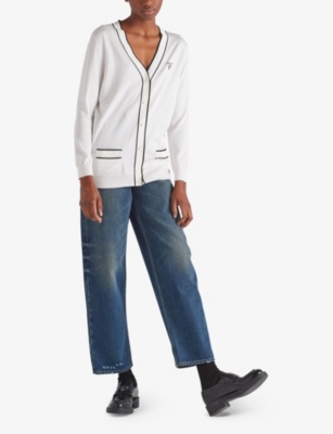Prada Cardigan En Soie In White