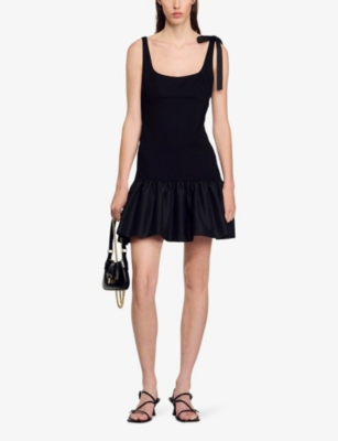 Sandro Mini Dress In Noir / Gris
