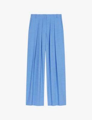 MAJE: Wide-leg high-rise stretch-woven trousers