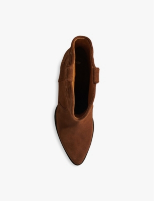 MAJE: Western heeled suede ankle boots
