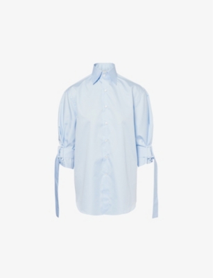 WOERA: Buckled-sleeve relaxed-fit cotton shirt