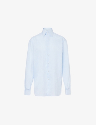 WOERA: Classic long-sleeved relaxed-fit linen shirt