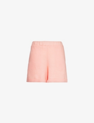 WOERA: Elasticated-waist high-rise linen shorts