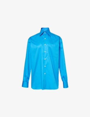 WOERA: Classic patch-pocket relaxed-fit cotton shirt