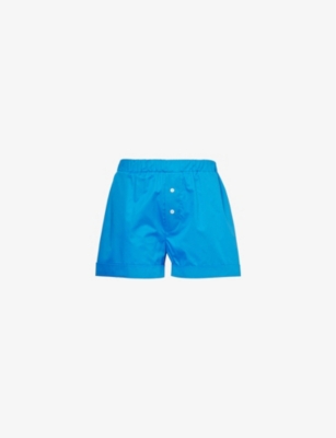 WOERA: Boxer elasticated-waist relaxed-fit cotton shorts