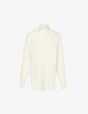 WOERA: Open-back relaxed-fit linen shirt