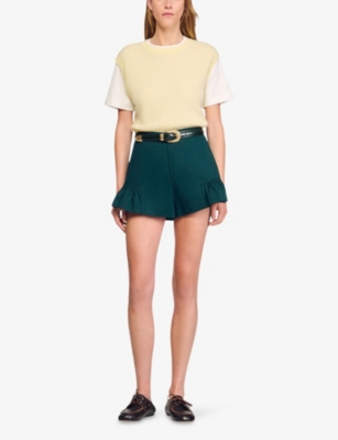 SANDRO: Layered short-sleeve knitted jumper