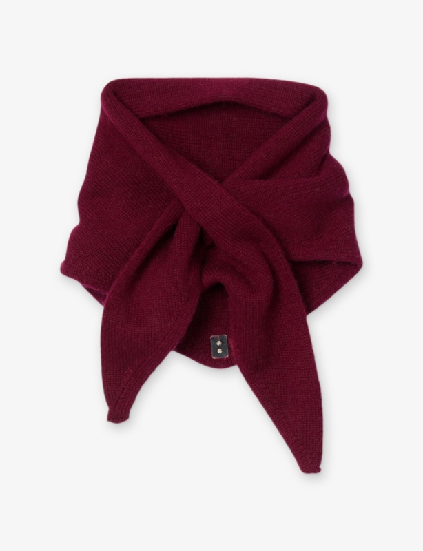 Striped knitted wool and cashmere scarf