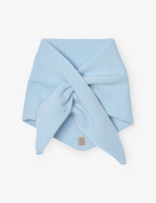 Sandro Womens Sky Blue Striped Knitted Wool And Cashmere Scarf