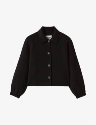 CLAUDIE PIERLOT: Fitted-cuff cropped wool-blend jacket