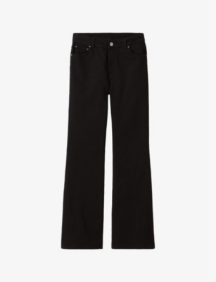 Shop Claudie Pierlot Womens  Flared-leg Slim-fit High-rise Stretch-denim Jeans In Noir / Gris