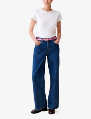 CLAUDIE PIERLOT: Round-neck regular-fit short-sleeve cotton T-shirt