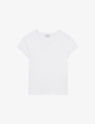 CLAUDIE PIERLOT: Round-neck regular-fit short-sleeve cotton T-shirt