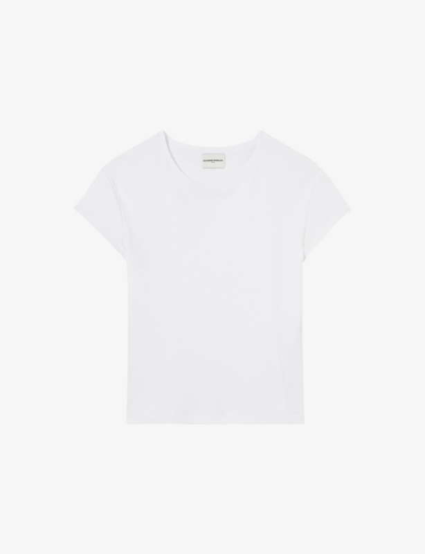 Round-neck regular-fit short-sleeve cotton T-shirt