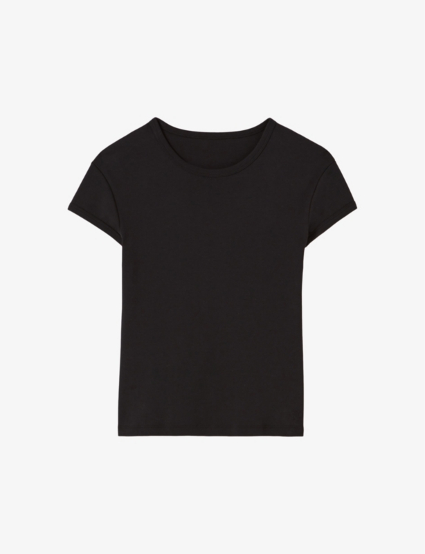 Round-neck regular-fit short-sleeve cotton T-shirt