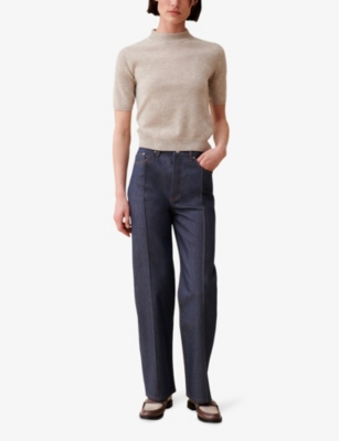 CLAUDIE PIERLOT: Short-sleeved cropped wool jumper