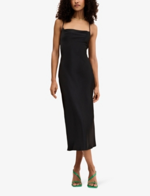 Omnes Riviera Recycled-polyester Midi Dress In Black