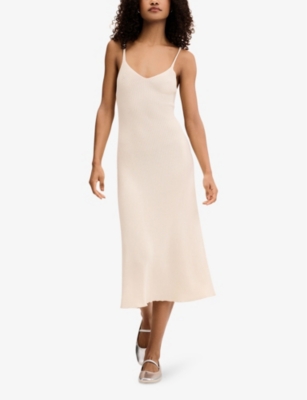Shop Omnes Womens Cream Brackley Organic-cotton Midi Dress