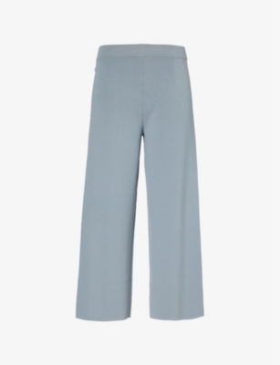 MAX MARA: Wide-leg mid-rise cropped knitted trousers