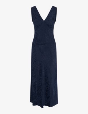 Shop Omnes Women's Vy Iris Woven Maxi Dress In Navy