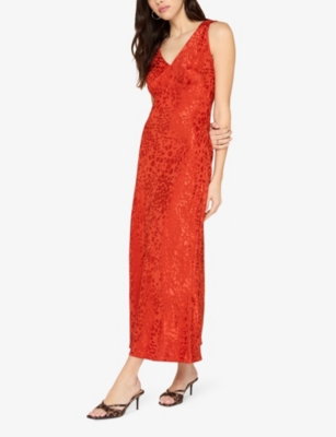 Shop Omnes Women's Brick Orange Iris Woven Maxi Dress