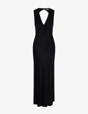 Shop Omnes Women's Black Nova Tie-back Woven Maxi Dress