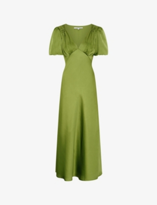 OMNES: Rosie V-neck recycled-polyester midi dress