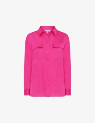 Shop Omnes Women's Magenta Ashlyn Patch-pocket Recycled-polyester Shirt