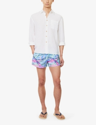 Shop Boardies Men's Blue Fold Swim Shorts
