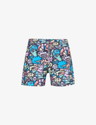 Shop Boardies Men'smonsters Recycled-polyester Swim Shorts In Multi