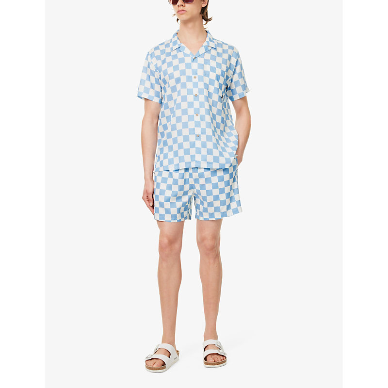 Shop Boardies Men's Blue Multi Mojo Recycled-polyester Swim Shorts
