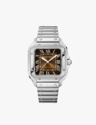 CARTIER: CRWSSA0081 Santos de Cartier medium stainless-steel automatic watch