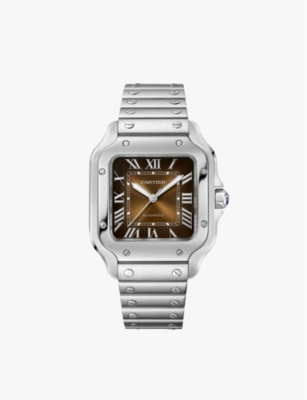 CARTIER CRWSSA0081 Santos de Cartier medium stainless steel automatic watch Selfridges