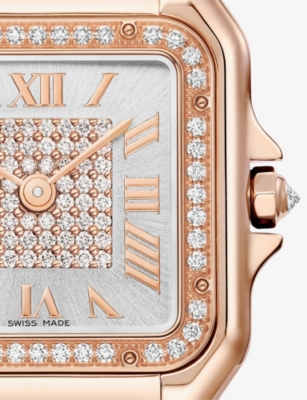 CARTIER: CRWJPN0063 Panthère de Cartier Watch Medium 18ct Rose-Gold and 0.28ct Brilliant-Cut Diamond Quartz Watch