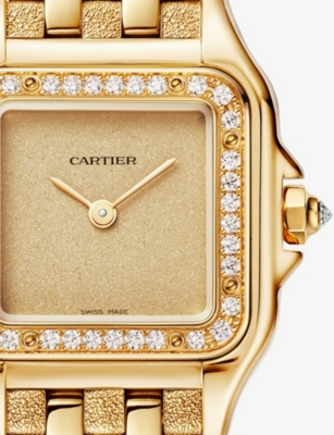 CARTIER: CRWJPN0057 Panthère de Cartier small 18ct yellow-gold and 0.26ct brilliant-cut diamond quartz watch