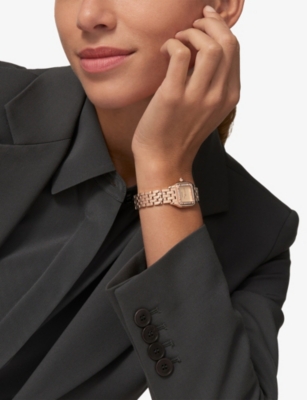 CARTIER: CRWJPN0058 Panthère de Cartier Watch Small 18ct Rose-Gold and 0.26ct Brilliant-Cut Diamond Quartz Watch