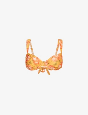 MONDAY SWIMWEAR: Malibu floral-print stretch-recycled nylon bikini top