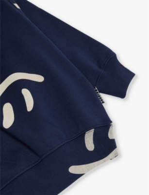 Molo Monti Smiley Face-print Sweatshirt In Big Smiles Navy