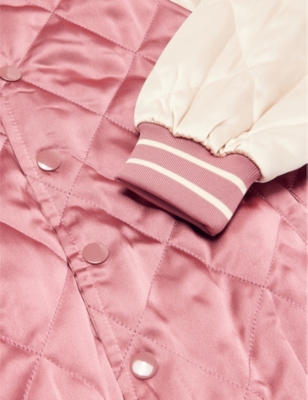 Shop Molo Haru Quilted Shell Jacket 6-12 Y In Dark Rose