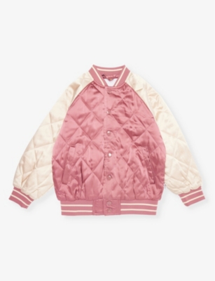 Shop Molo Haru Quilted Shell Jacket 6-12 Y In Dark Rose