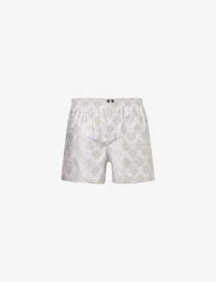 ZIMMERLI: Geometric-print mid-rise cotton boxer shorts