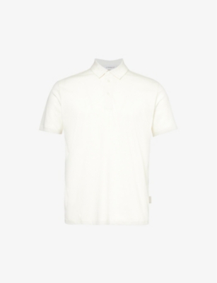 Zimmerli Mens Cloud White Spread-collar Regular-fit Cotton-jersey Polo Shirt